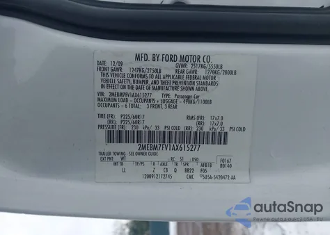 2010 Mercury Grand Marquis Ls (Fleet Only) from USA, damaged, VIN 2MEBM7FV1AX615277